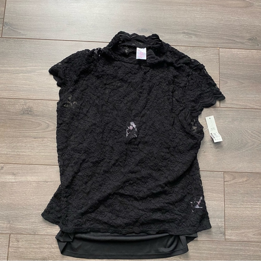 Black Lace Top with Tank underneath